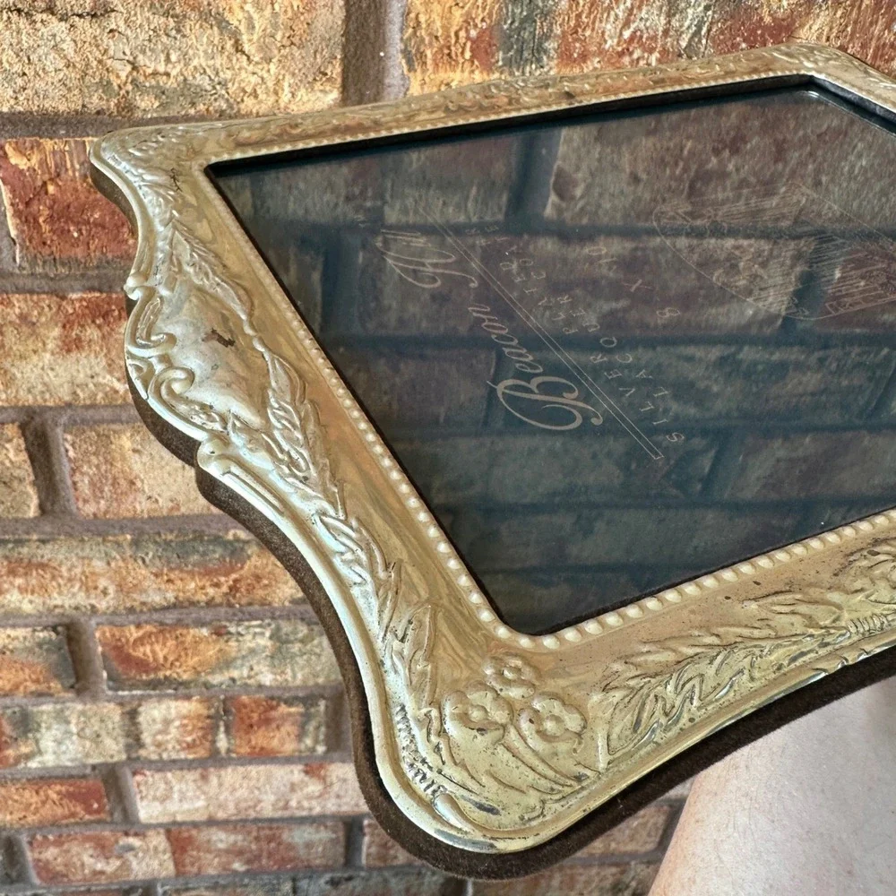 Fetco Beacon Hill Silver Plated Brass 8x10 Picture Frame Ornate Floral Vicorian
